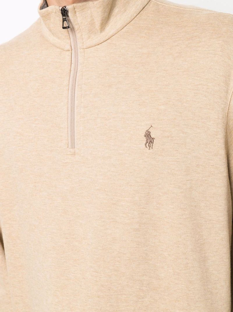 Neutral Pony Embroidered Zip-up Sweater