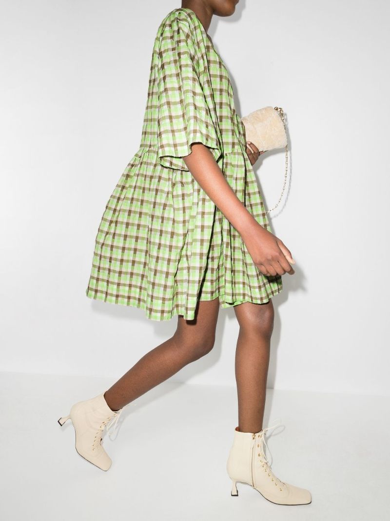 Checked Organic Cotton Mini Dress