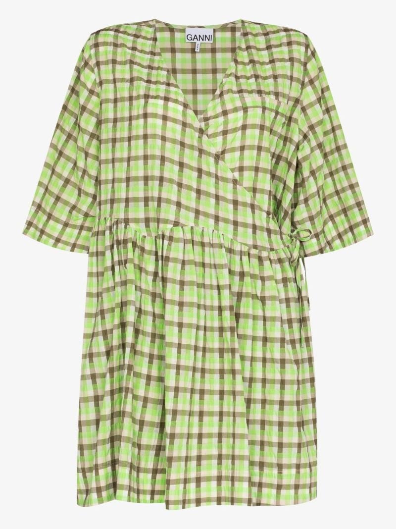 Checked Organic Cotton Mini Dress