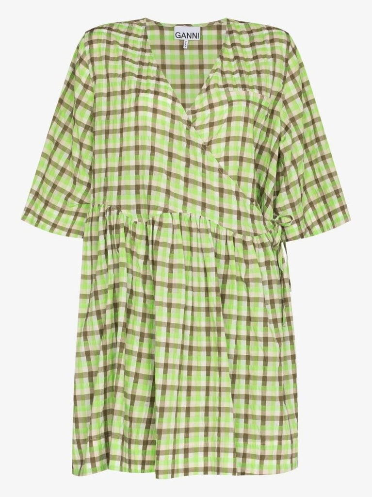 Checked Organic Cotton Mini Dress