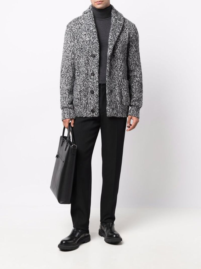 Grey Cashmere Knit Cardigan