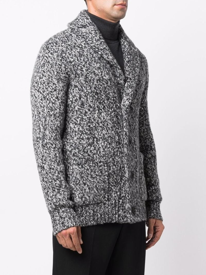 Grey Cashmere Knit Cardigan