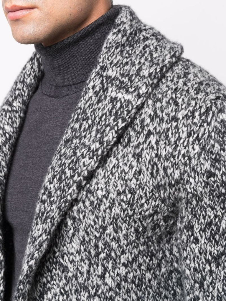 Grey Cashmere Knit Cardigan