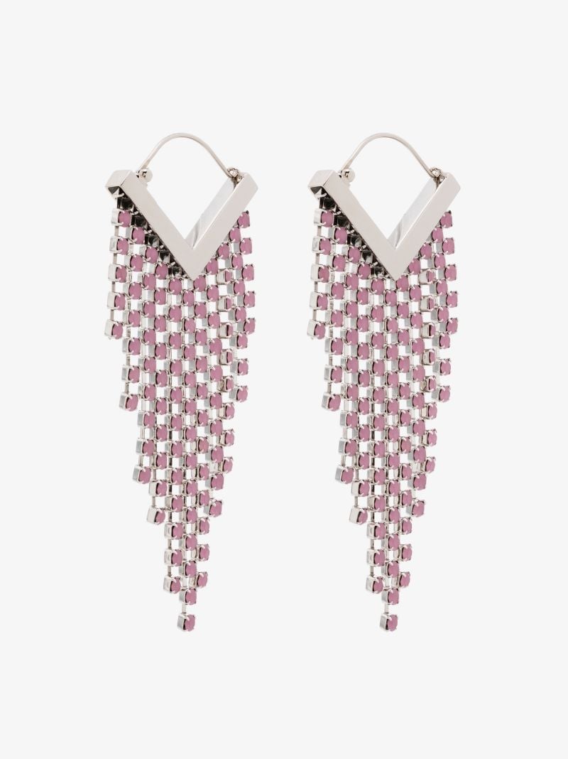Silver Tone Melting Crystal Drop Earrings