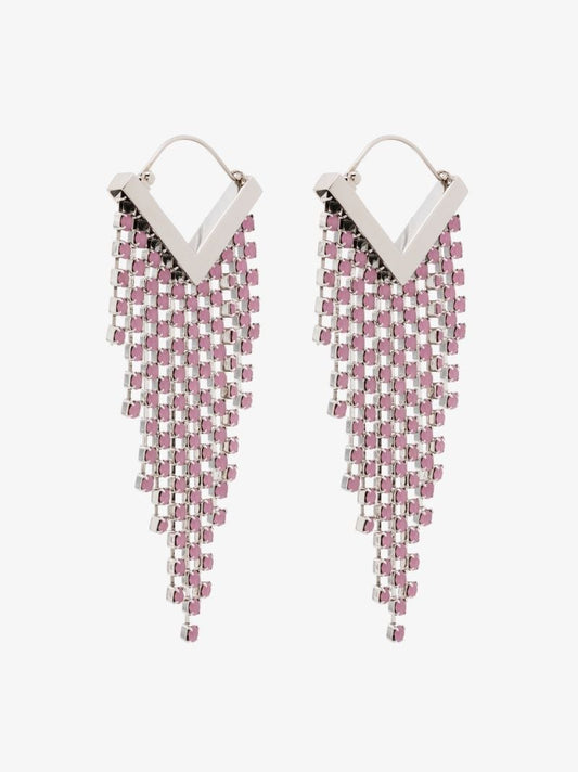 Silver Tone Melting Crystal Drop Earrings