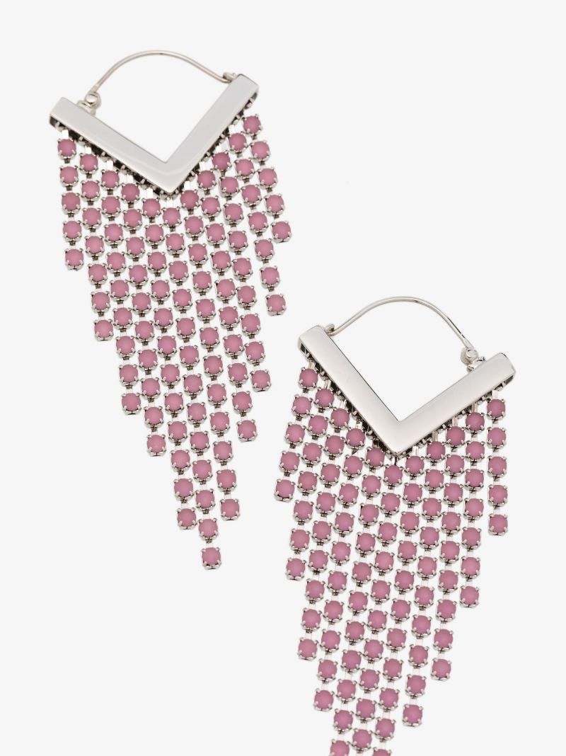 Silver Tone Melting Crystal Drop Earrings