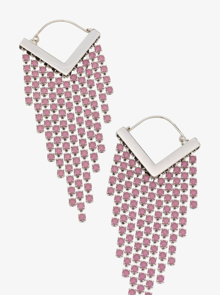Silver Tone Melting Crystal Drop Earrings
