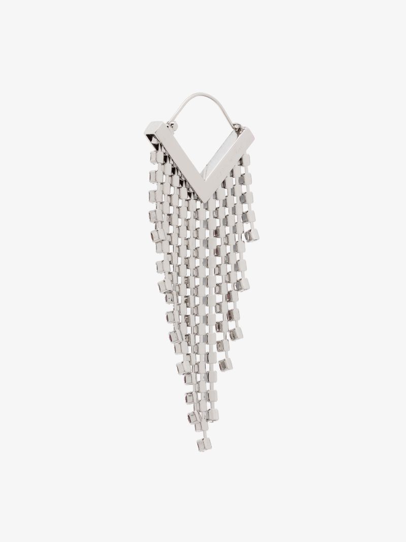 Silver Tone Melting Crystal Drop Earrings