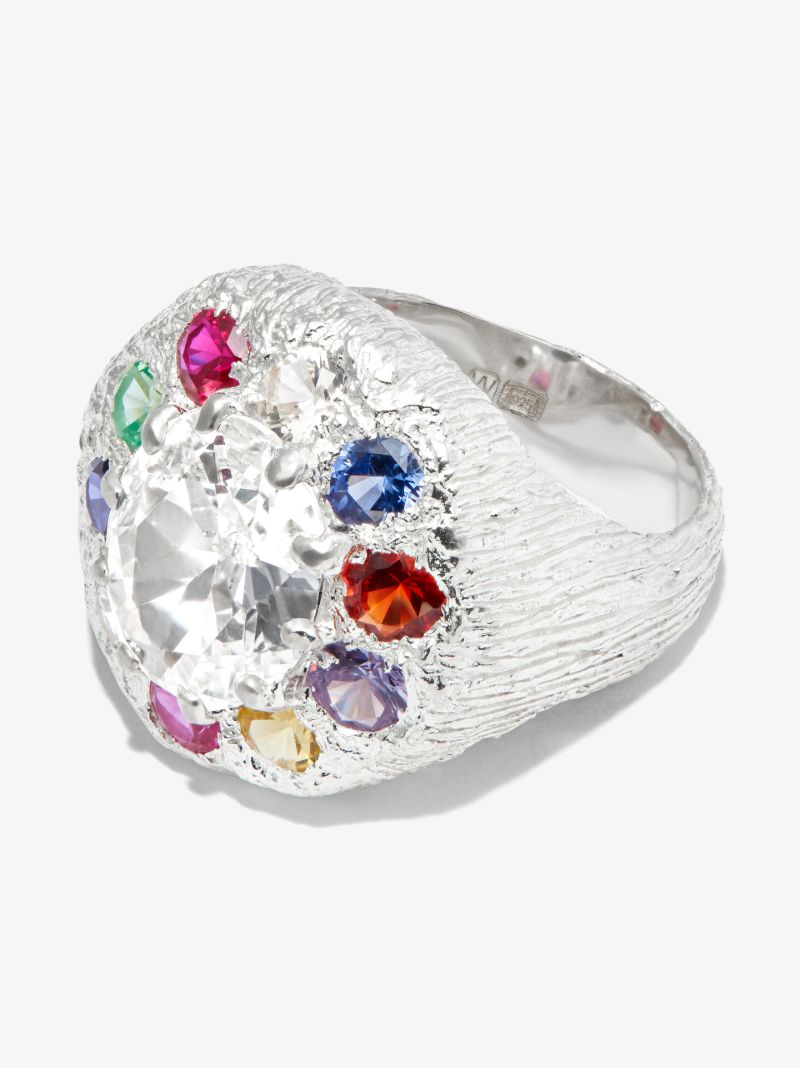 Sterling Silver Burnham Signet Sapphire Ring
