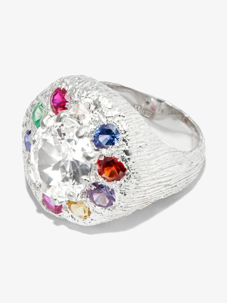 Sterling Silver Burnham Signet Sapphire Ring