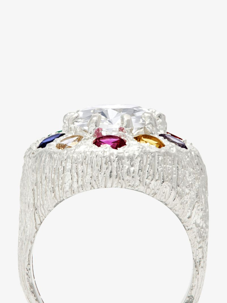 Sterling Silver Burnham Signet Sapphire Ring