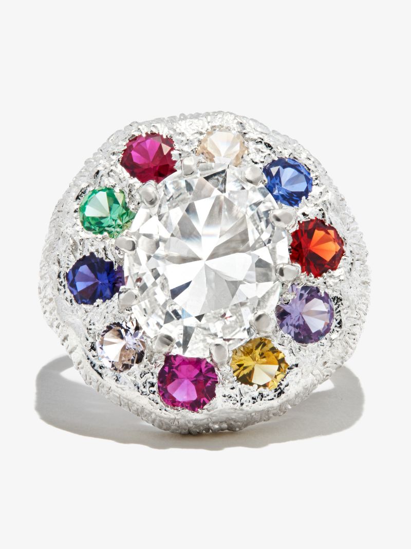 Sterling Silver Burnham Signet Sapphire Ring