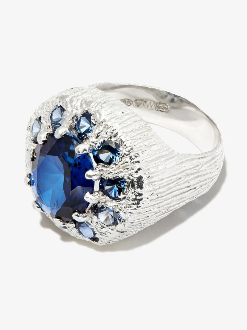 Sterling Silver Burnham Signet Sapphire Ring