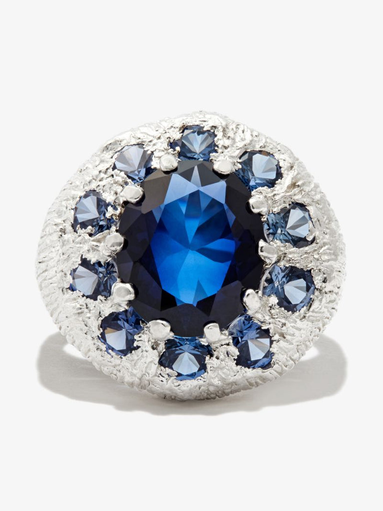 Sterling Silver Burnham Signet Sapphire Ring