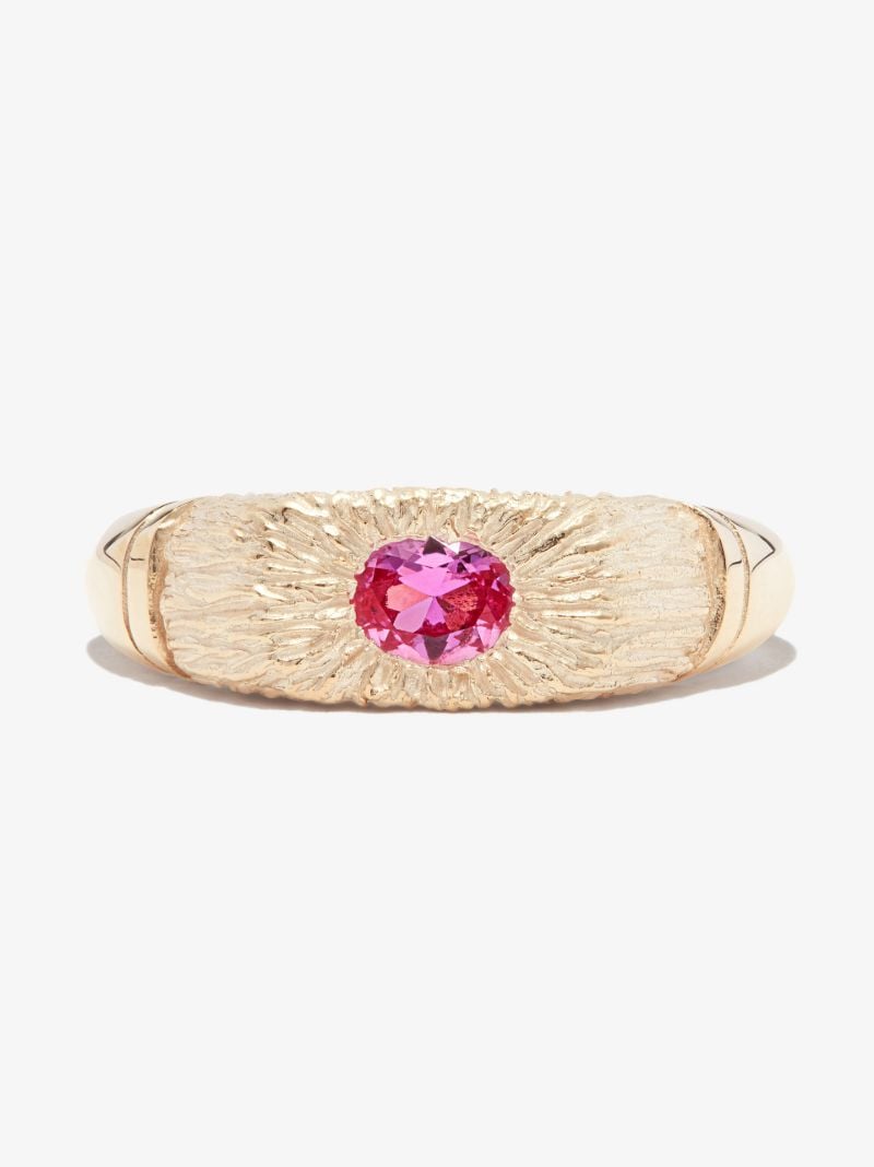 9k Yellow Gold Hand Me Down Sapphire Ring