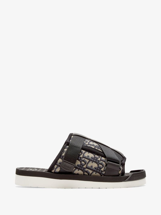 Black Alpha Oblique Jacquard Sandals