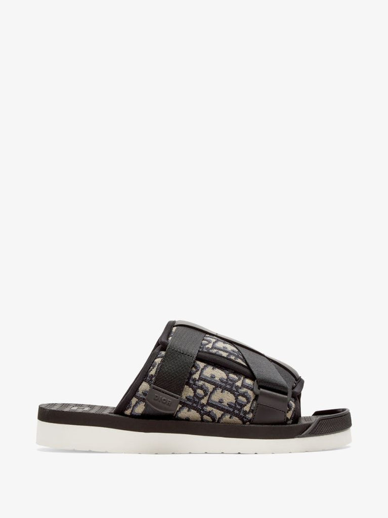 Black Alpha Oblique Jacquard Sandals