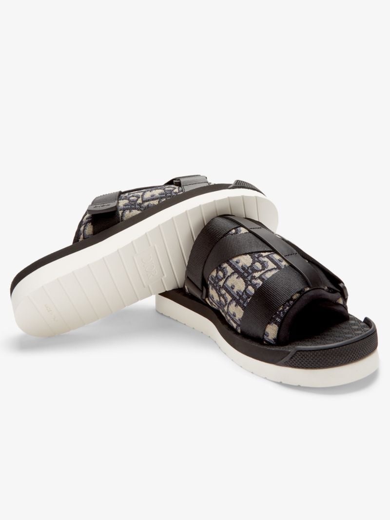 Black Alpha Oblique Jacquard Sandals