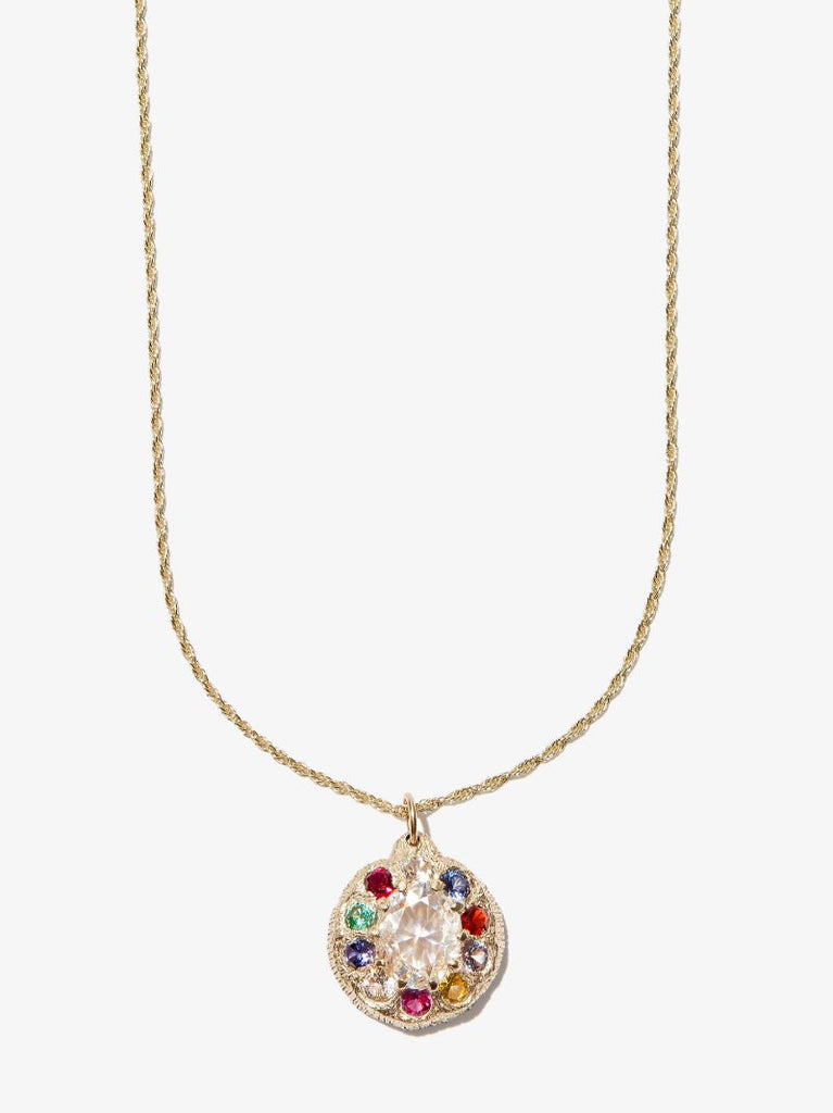 9k Yellow Gold the Burnham Sapphire Necklace