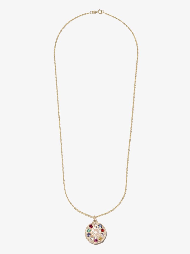 9k Yellow Gold the Burnham Sapphire Necklace