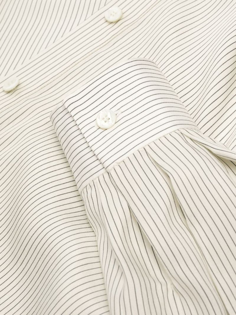 Striped Tie-neck Blouse