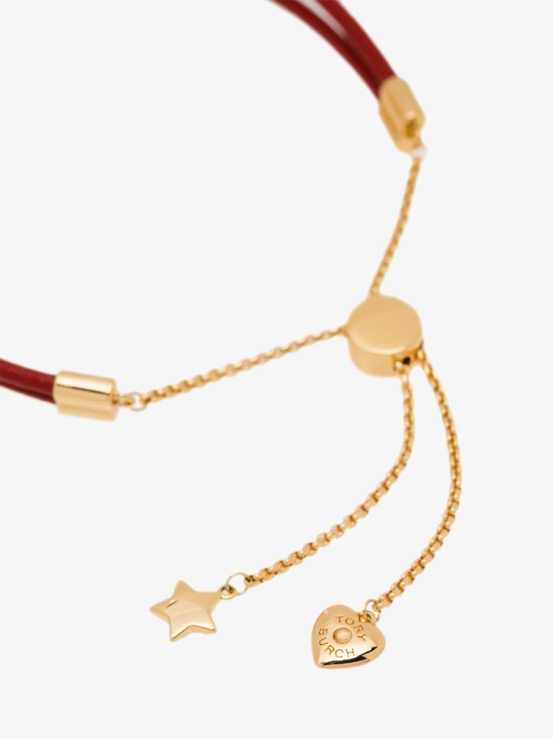 Red Kira Leather Slider Bracelet