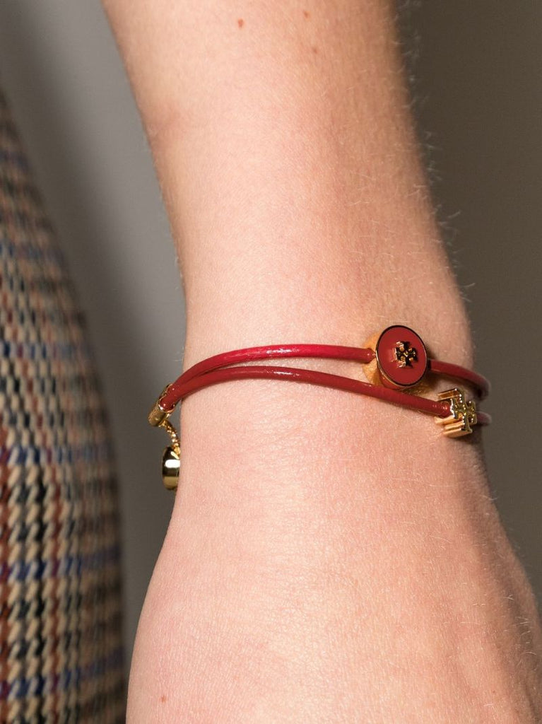 Red Kira Leather Slider Bracelet