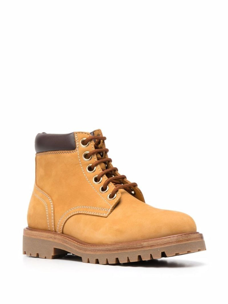 Neutral Kurt Lace-up Suede Combat Boots