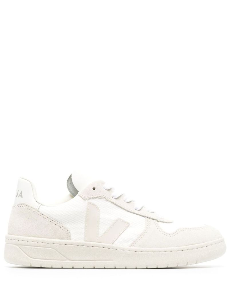 White V-10 B-mesh Low Top Sneakers