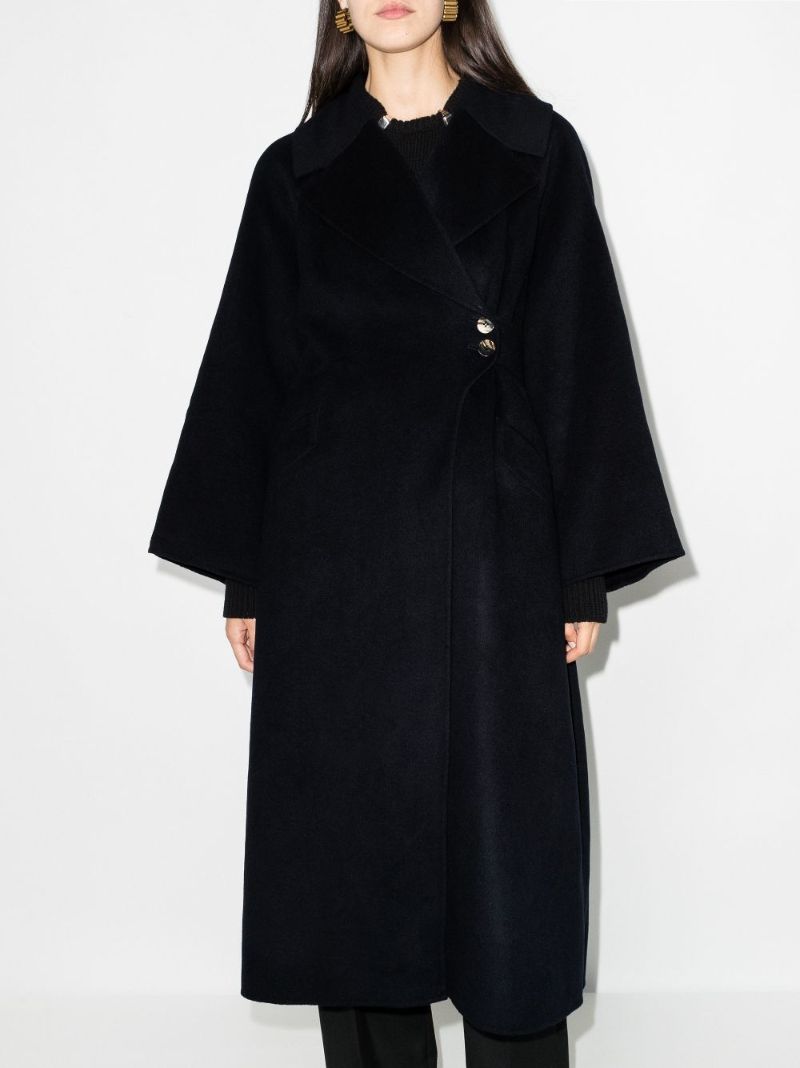 Recycled Wool Wrap Midi Coat