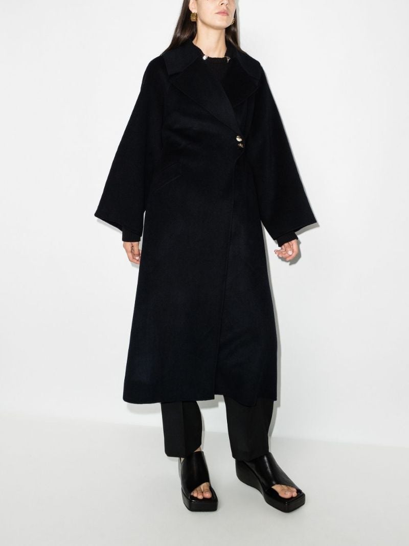Recycled Wool Wrap Midi Coat