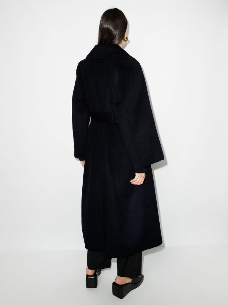 Recycled Wool Wrap Midi Coat