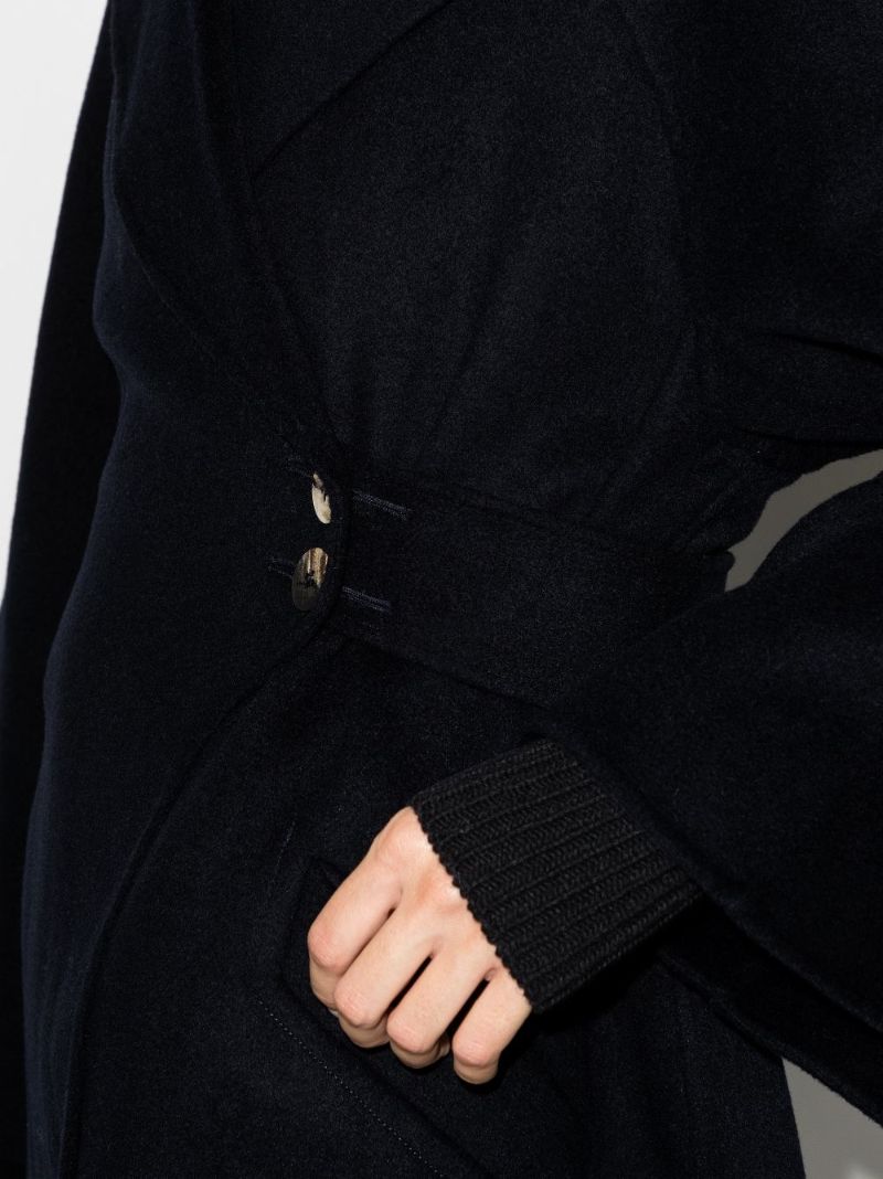Recycled Wool Wrap Midi Coat