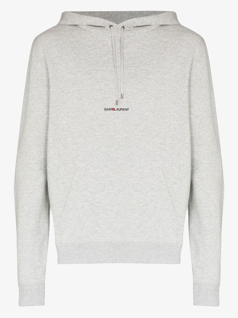 Grey Classic Logo Cotton Hoodie