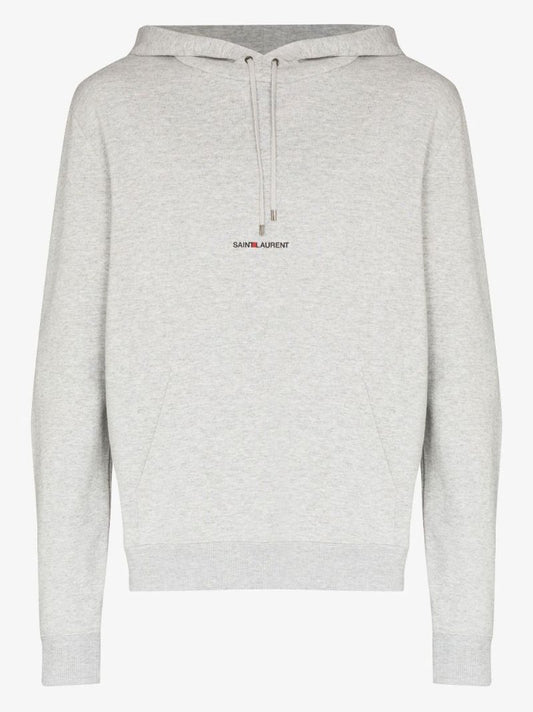Grey Classic Logo Cotton Hoodie