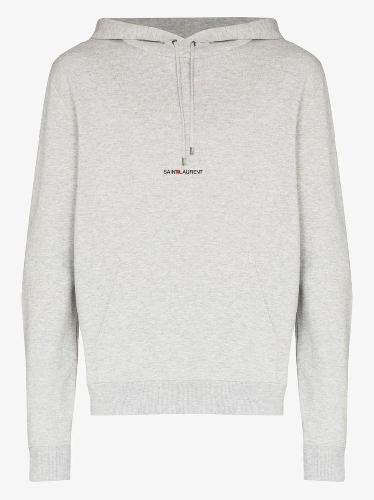 Grey Classic Logo Cotton Hoodie