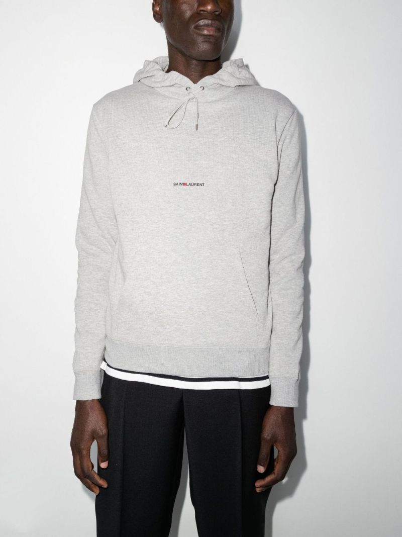 Grey Classic Logo Cotton Hoodie