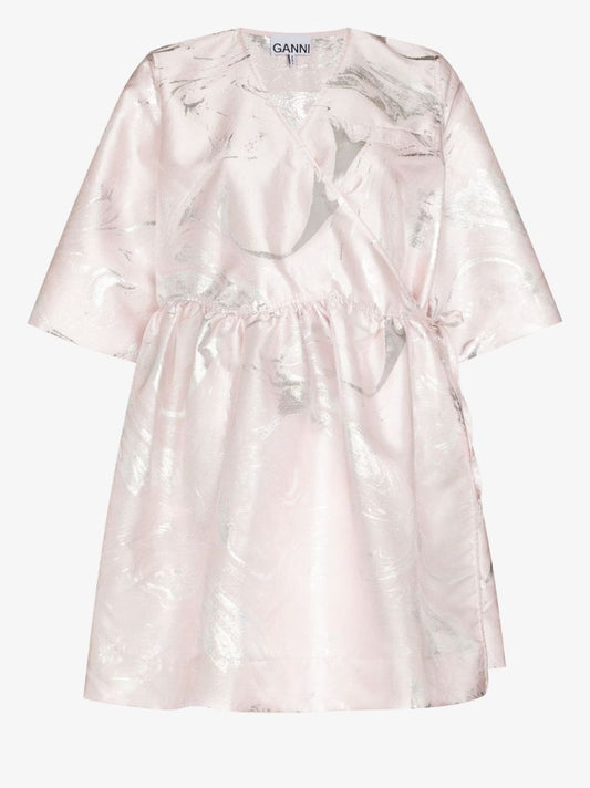 Jacquard Wrap Mini Dress
