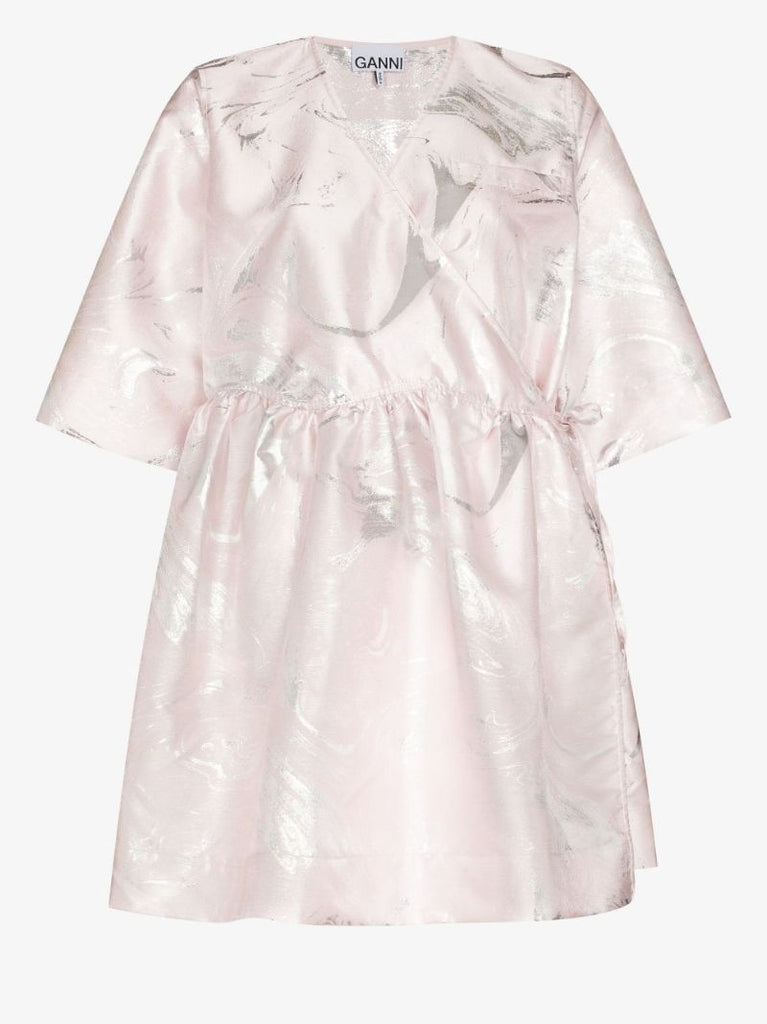 Jacquard Wrap Mini Dress