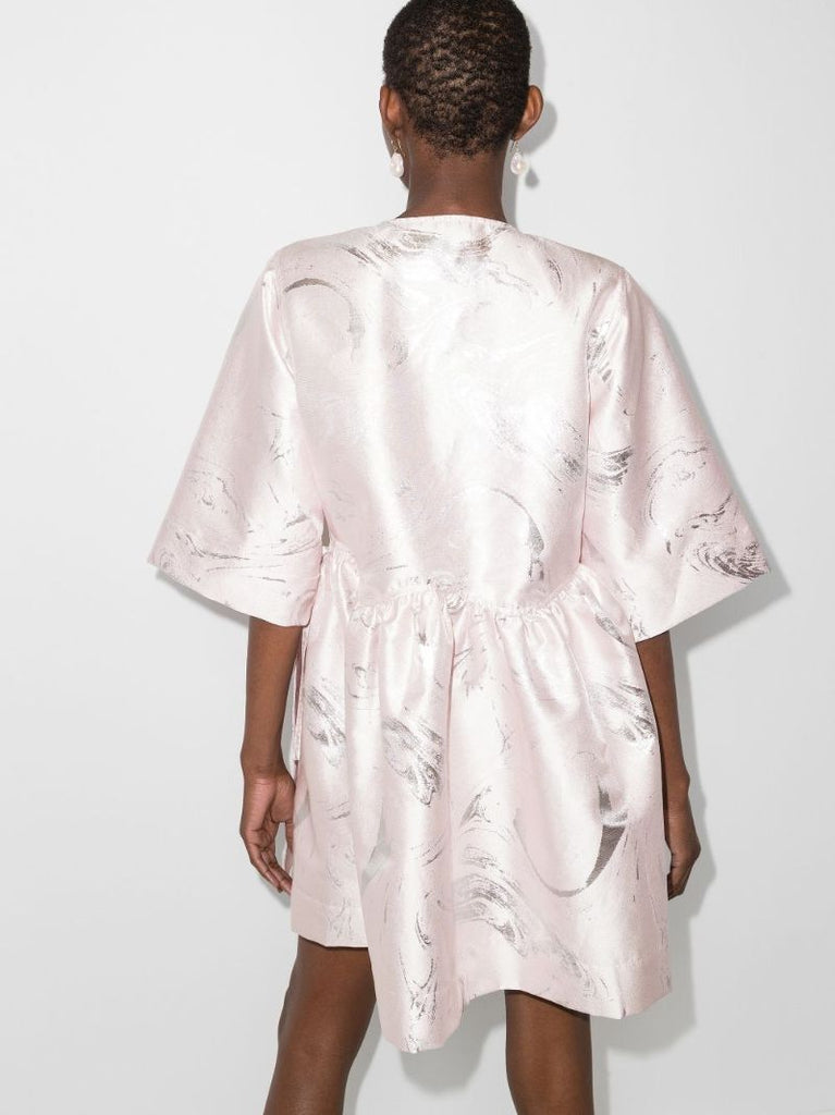 Jacquard Wrap Mini Dress