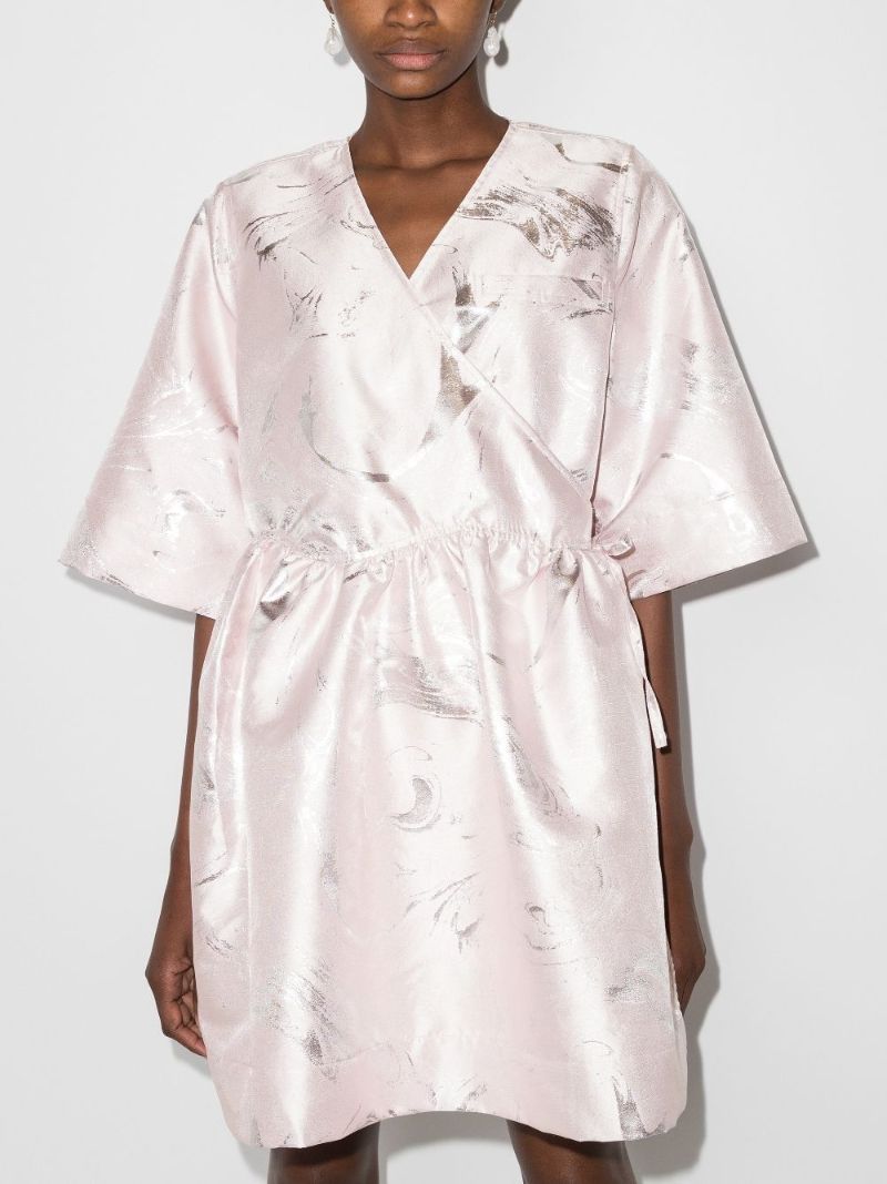 Jacquard Wrap Mini Dress