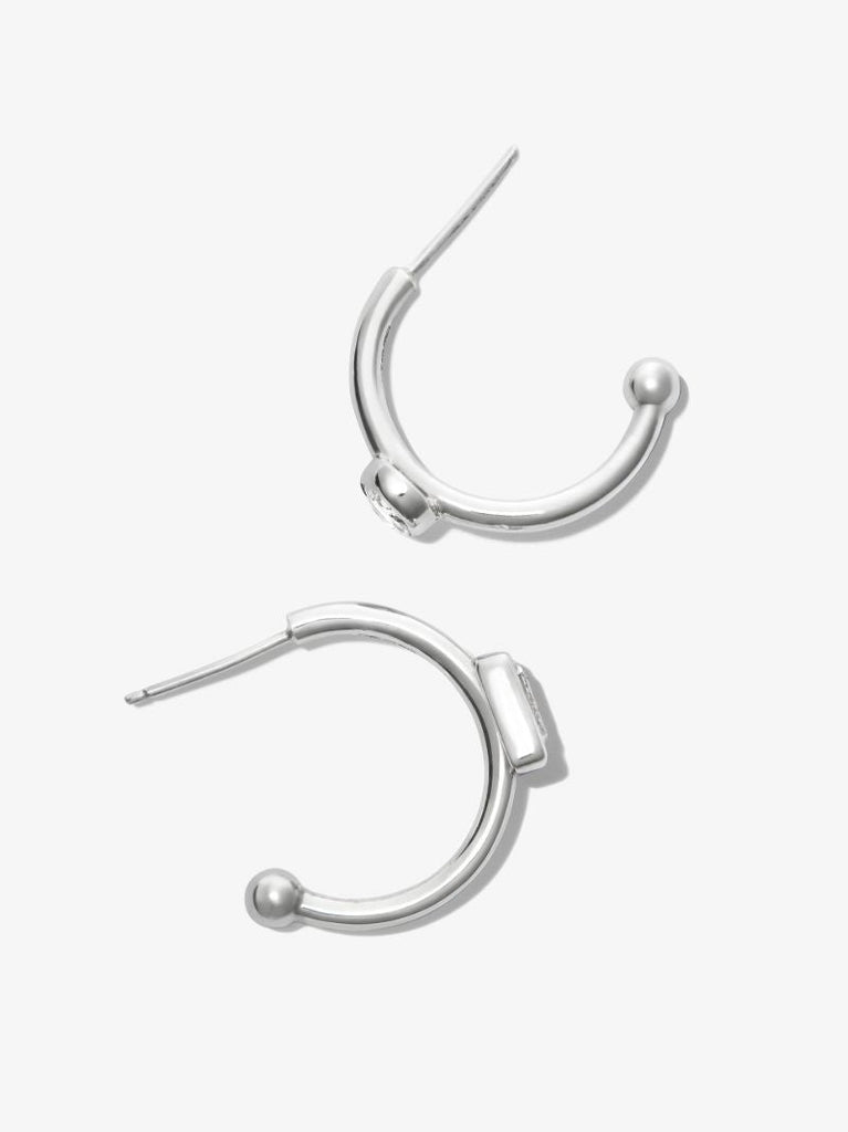 Sterling Silver Topaz Hoop Earrings