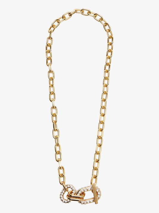 Gold-plated Crystal-embellished Chain Link Necklace
