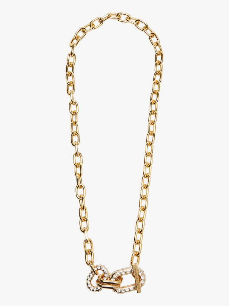 Gold-plated Crystal-embellished Chain Link Necklace