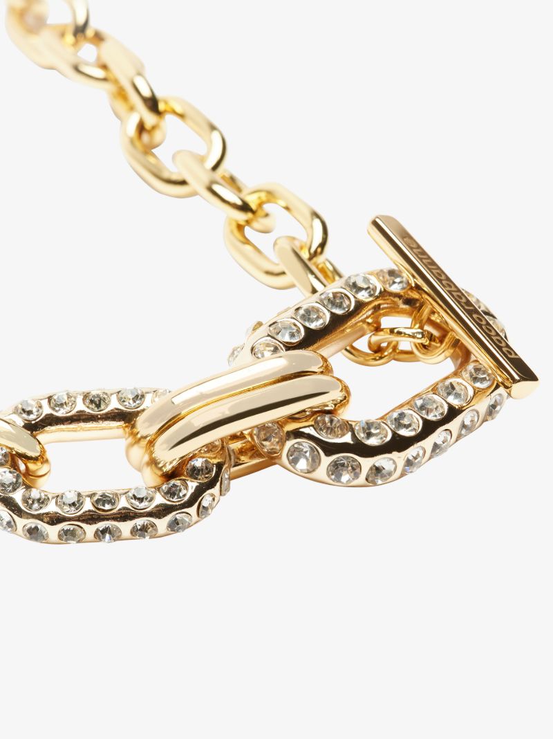 Gold-plated Crystal-embellished Chain Link Necklace