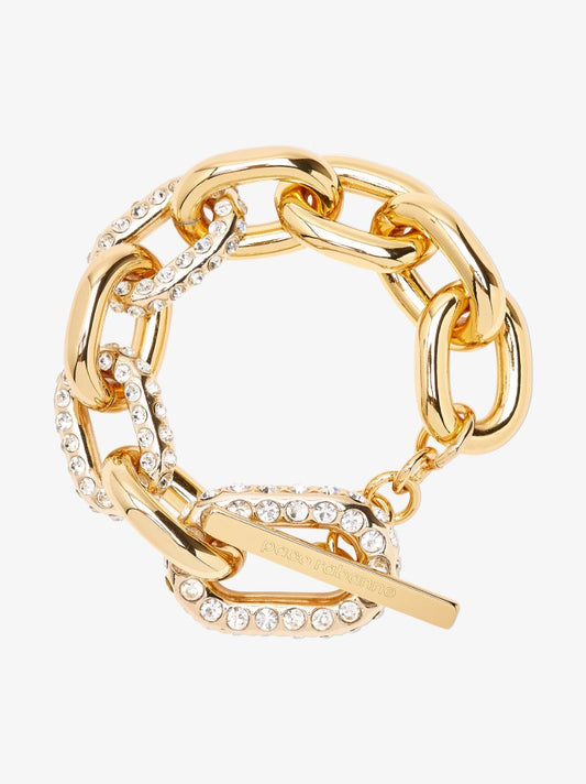 Gold-plated Crystal-embellished Chain Link Bracelet