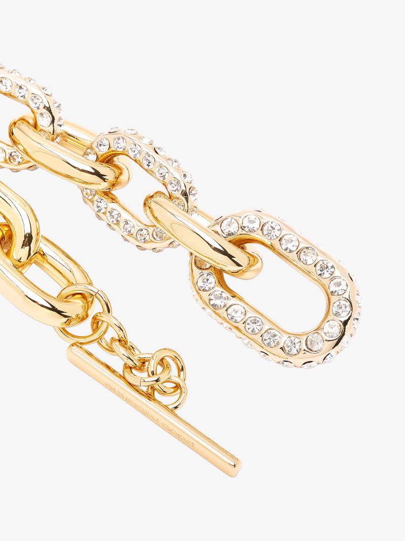 Gold-plated Crystal-embellished Chain Link Bracelet