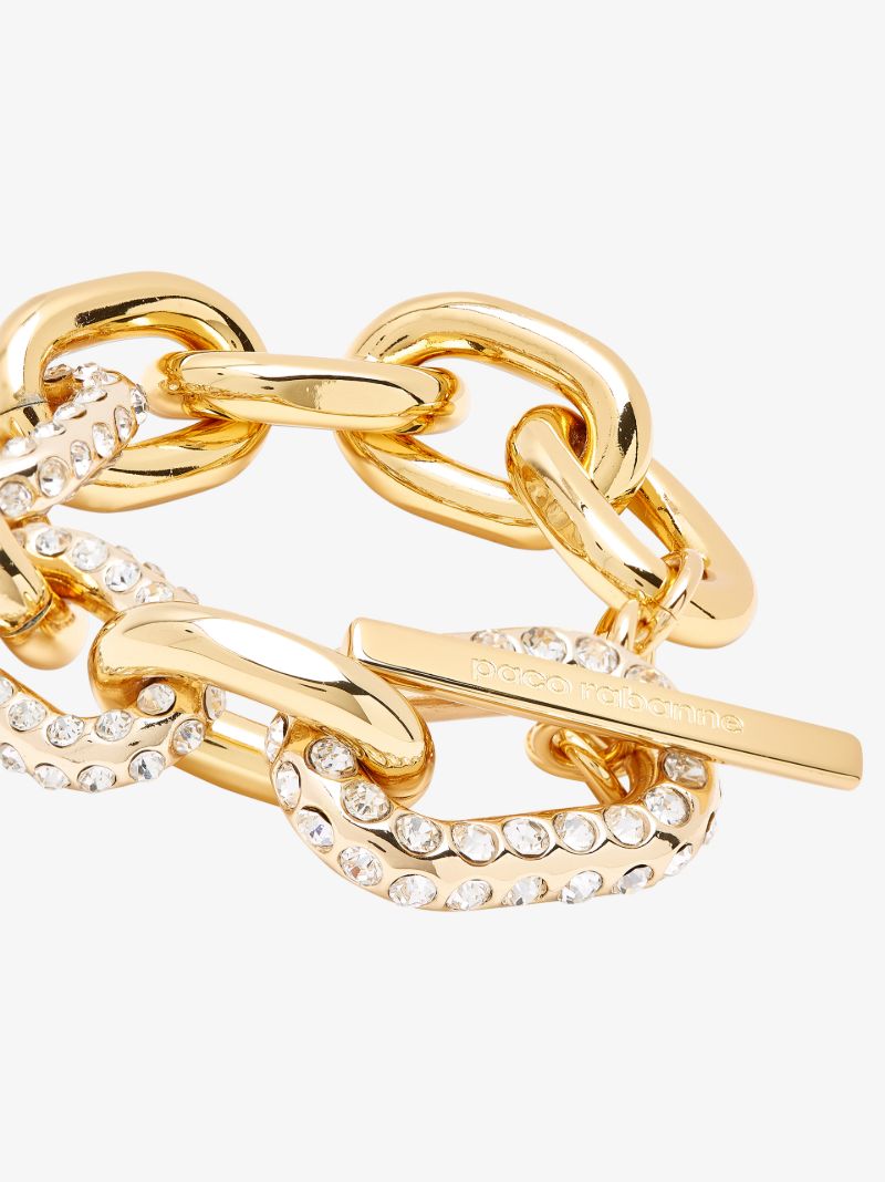 Gold-plated Crystal-embellished Chain Link Bracelet