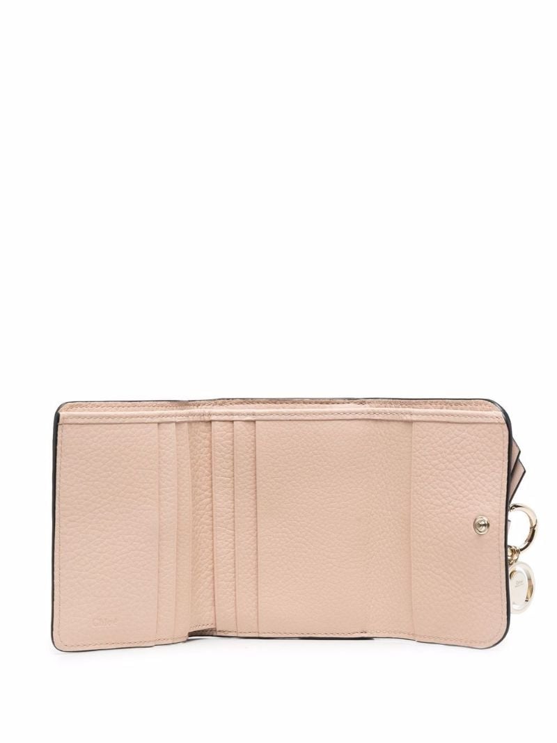 Pink Alphabet Leather Tri-fold Wallet