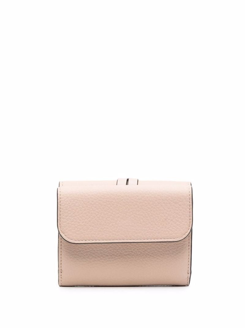 Pink Alphabet Leather Tri-fold Wallet